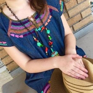 Embroidered Mexican dress